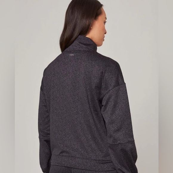 Mondetta Women’s Brushed Back 1/2 Zip Top in Black Pattern, Size Large - Picture 2 of 15